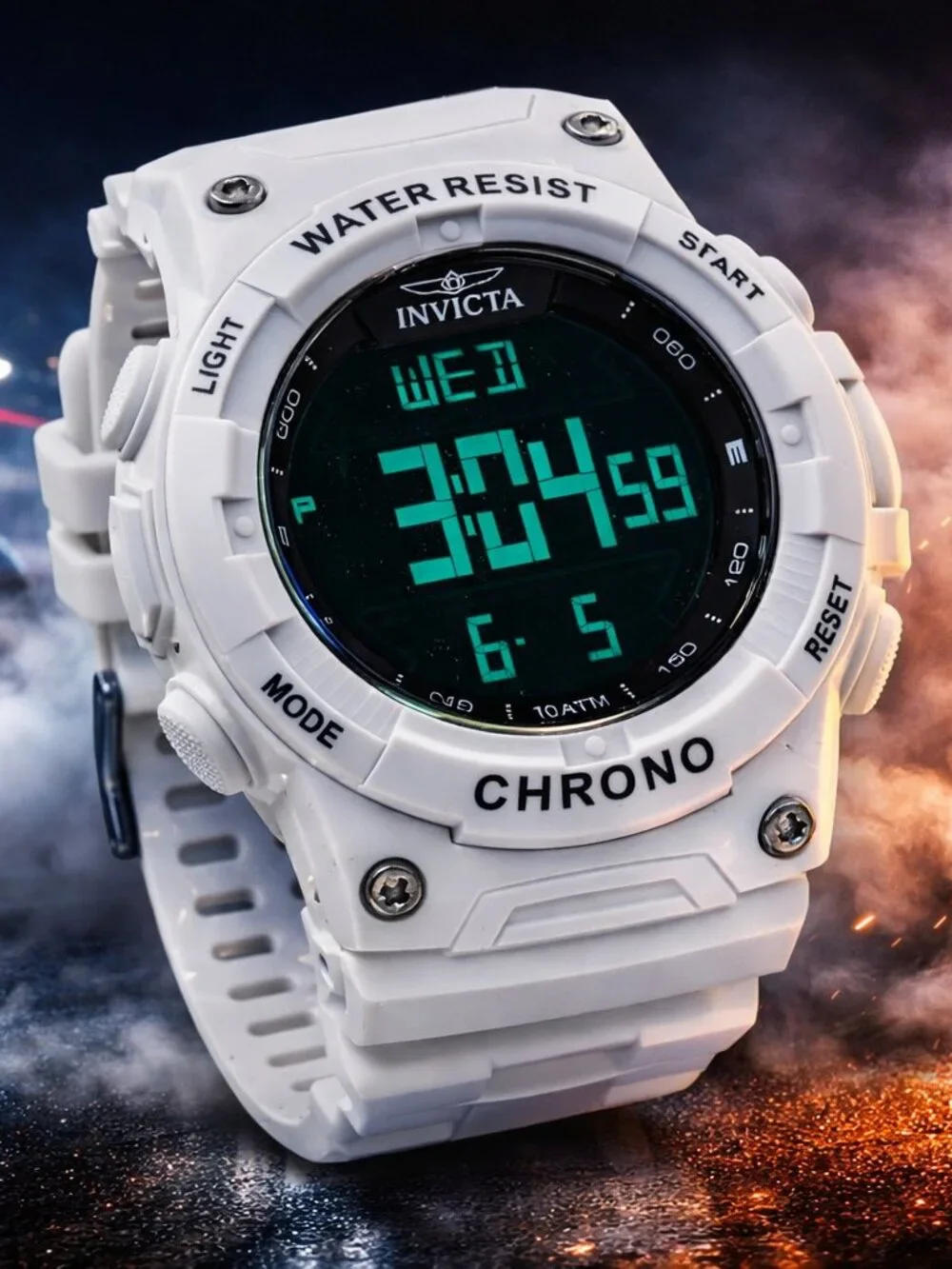 Invicta Racing Burnout Digital Men's Watch - 52mm, White (47524) - Picture 1 of 5
